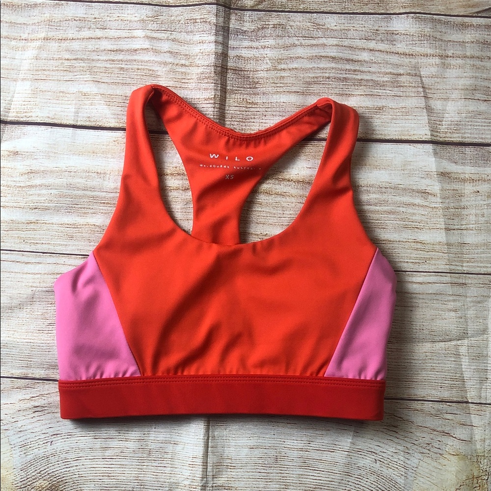 Wilo‎ Vibrant Orange and Pink Sports Bra 💜